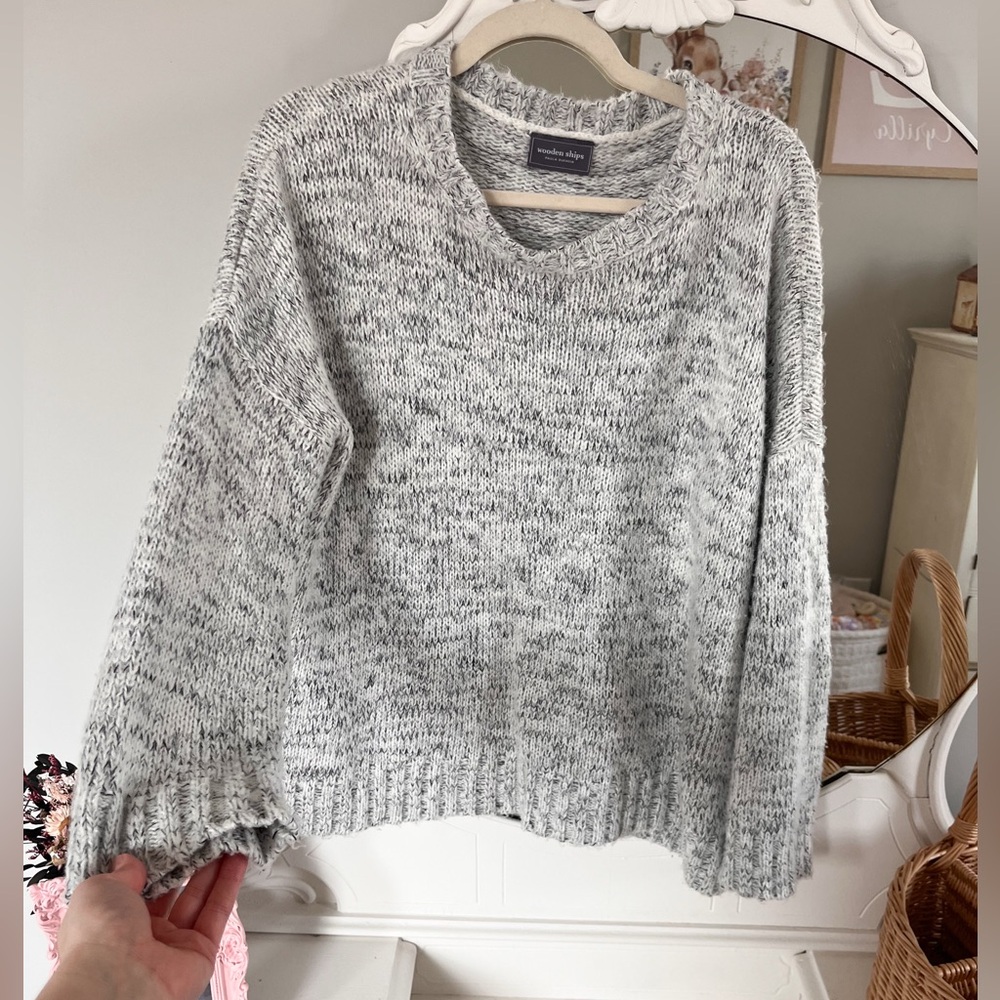 Wooden ships gray sweater